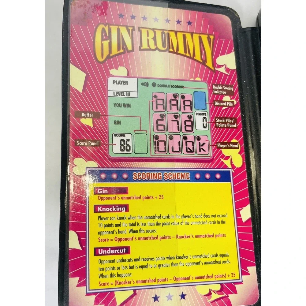 Radio Shack Gin Rummy Handheld Micro Games Of America Vintage Working‎ Condition